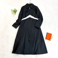 日本製 pierre cardin ピエールカルダン 長袖 デザイン ワンピース ロング ジップアップ ブラック 40のサムネイル