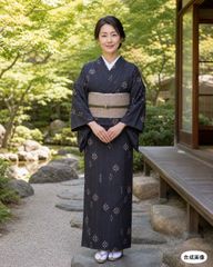 正絹本場大島紬9マルキ 唐草文 鈴乃屋扱い⑩( 訪問着、黒留袖、袋帯