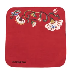 ヴィヴィアンタムVIVIENNETAM フラワー刺繍ハンカチ 赤他のサムネイル