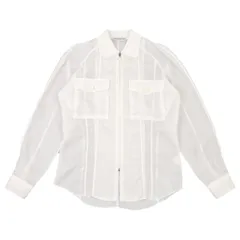 イッセイミヤケメンISSEY MIYAKE MEN リップストップジップアップシャツブルゾン 白Mのサムネイル
