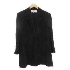 ジバンシィ GIVENCHY テーラードジャケット 46 総裏地 シングル フロントフライ ストライプ 黒 ブラック 秋冬 /AE ■GY18のサムネイル