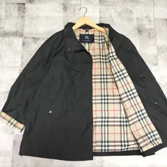BURBERRY LONDON バーバリーロンドン ノバチェック メガチェック コート ブルゾン ジャケット サイズ11号 Lサイズ相当 ブラック 黒色  ドローコード ポリエステルのサムネイル