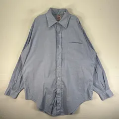 古着 90's/90年代 ヴィンテージ ブルックスブラザーズ Brooks Brothers 長袖シャツ USA製 M  ブルー系 無地 メンズ