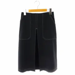アナディス dun a dix ステッチデザインスカート 膝丈 36 ネイビー /HK ■OSのサムネイル