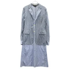 COMME des GARCONS HOMME PLUS コム デギャルソンオムプリュス 17SS カットオフストライプシャツロングジャケット PS-J048 ブルー Sのサムネイル