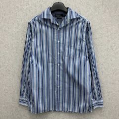 A19604 美品 ポールスミス シグネチャーストライプシャツ ブルー系M