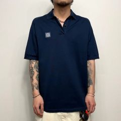 ストーンアイランド ワッペンロゴ入り 半袖ポロシャツ スリム STONE ISLAND (ストーンアイランド) ロゴパッチ 半袖 ポロシャツ