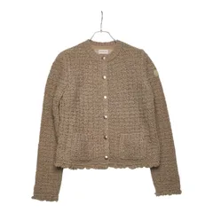 モンクレール ダウン ブークレ カーディガン サイズS 日本未発売カラー ベージュ ナイロン ウール コットン ダウン フェザー レディース MONCLER【219-65624】のサムネイル