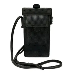 HIROKO HAYASHI(ヒロコハヤシ) ショルダーバッグ美品  - 黒 パンチング/スマホポシェット レザーのサムネイル