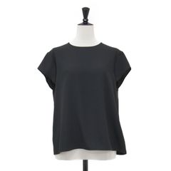 美品✨edit & co. サテンジョーゼットTブラウス イレヘム 半袖ブラック 美品✨edit & co. サテンジョーゼットTブラウス イレヘム 半袖ブラック