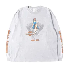 HARLEY-DAVIDSON ハーレーダビッドソン Tシャツ ヘザーグレー サイズ:2XL | ピンナップガール グラフィック ロゴ ロングスリーブ Tシャツ | トップス カットソー 長袖【メンズ】【中古】