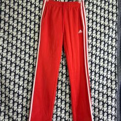 激レア 80s アディダス デサント ジャージ パンツ 3 レッド 裾ジップ