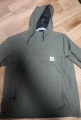 美品】Carhartt ナイロンフーディジャケット グレー アノラック