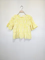 ZARA キッズ 黄色 チェック フリル ブラウス 9歳