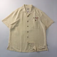 ビンテージ古着90s00s開襟 とろみ 刺繍 企業 ロゴ 立体 格子 総柄シャツ