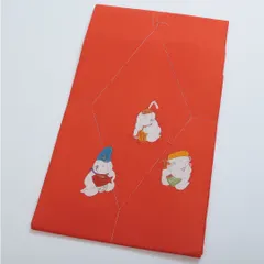 超特価！未使用品 九寸名古屋帯 Nランク 帯丈331cm 正絹 ポイント柄 名古屋仕立て 織り インフォーマル 塩瀬 唐子 朱系 GP 1245-00287