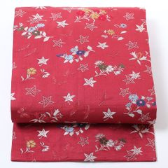 未使用品 和服帯 正絹 京紅型 オリジナル 燕模様 京袋帯(名古屋帯)早い