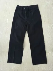 黒色 ワイド デニム パンツ