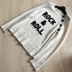 ZADIG&VOLTAIRE ザディグ・エ・ヴォルテール カシミア100% ロックンロール ニット アイボリー ダメージヴィンテージダメージ刺繍のサムネイル