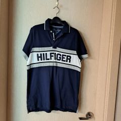 TOMMY HILFIGER ポロシャツ ネイビー ホワイト 8番 - メルカリ