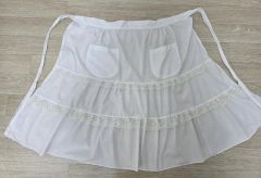 イニシャル刺繍シンプル ロングエプロン マルシェエプロン 79cm/K651