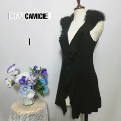 【送料無料】    ナラカミーチェ　極上美品　ノースリーブニット　フリルラメ入り　Мサイズのサムネイル