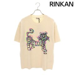 디올 21AW 193M636AT329 케니샤후타이가 자수 반소매 니트 남성 L