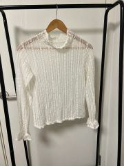 Grace Class カットワークレース ふんわり長袖シャツ コットン100 