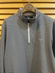 Callaway キャロウェイ メンズ ブラック ストライプ ハーフジップTシャツ ゴルフ 長袖Tシャツ Lのサムネイル