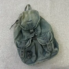 実寸確認 ヴィンテージ キャンプ デニム バックパック 0416Dのサムネイル