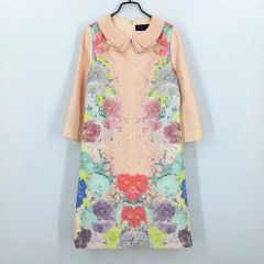 極美品 シズカコムロ シアー チュニック ワンピース 花柄 フリル 42 XL 極美品 シズカコムロ シアー チュニック ワンピース 花柄 フリル 42 XL