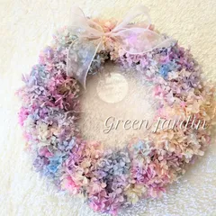 リース 紫陽花リース フラワーリース 玄関リース 壁掛け プリザーブドフラワーリース 母の日 プレゼント 贈り物 おしゃれ インテリア ギフト 30cm アクリルタグ付き