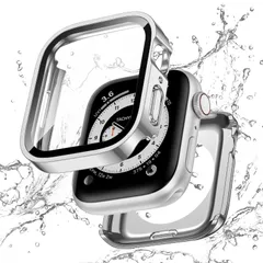 【人気商品】in 2 1 ケース 前後の保護 44mm 対応 二重構造 4 5 耐衝撃 6 iWatch Series SE 一体型 Watch Apple ケース カバー 44mm 防水 アップルウォッチ シルバー Kawoco
