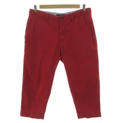 トミーヒルフィガー TOMMY HILFIGER テーパードクロップドパンツ 11-4711108-720 CLASSIC AMERICAN COOL コットン レッド 赤 L