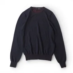 △ラルディーニ LARDINI イタリア製 近年モデル ウール クルーネック セーター 46 ネイビー メンズ 正規品 2-DI148のサムネイル
