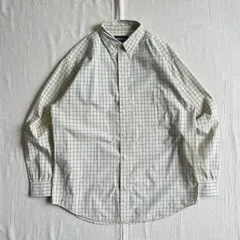 希少　〜00s　archive　黒タグ　Eddie Bauer　エディー・バウアー　バターイエロー×ブルー　チェック柄　ボタンダウン　長袖コットンシャツ　グッドレギュラー　胸ポケット　一点物　Y2K　アウトドア　C-BOY　yellow plaid shirt