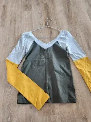 ヴィンテージ バイカラー Vネック ラグラン スリーブ サボテン 長袖Tシャツ