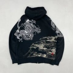 corefighter コアファイター ジップパーカー サーマル 刺繍 鬼 般若