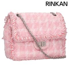 CHANEL ツイード チェーンショルダーバッグ ピンク - メルカリ