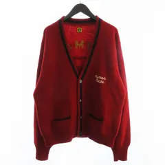ヒューマンメイド HUMAN MADE CAR CLUB CARDIGAN ニットカーディガン 前開き Vネック 刺繍 グラフィック ウール HM28CS026 赤 レッド XXLのサムネイル