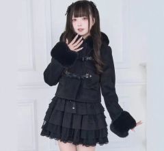さきまるちゃんコラボ】リボンベルトショートコート - メルカリ