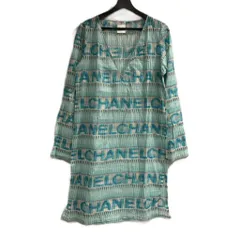 シャネル CHANEL 05Ｐ 美品 希少 ワンピース カットソー 総柄 青系 ブルー 42 M位
