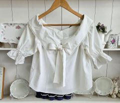 未使用品♡SHIPS♡綿100 BON VIEUX TEMPS フリル衿ブラウス - メルカリ