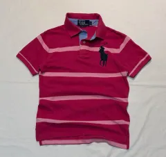 ポロラルフローレン ビックポニー ストライプ カラーTシャツ ピンク