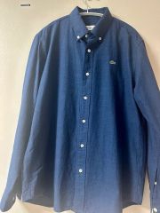 LACOSTE デニムシャツ ビッグロゴ US M/L ダンガリーシャツ - メルカリ