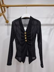 美品♡セルリ ドゥーズィエムクラス ボリューム ギャザーブラウス ブラック DEUXIEME CLASSE - 美品♡セルリ ドゥーズィエムクラス ボリューム