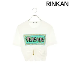 ヴェルサーチェ  1004162 セーフティピンロゴプリントTシャツ レディース 36のサムネイル