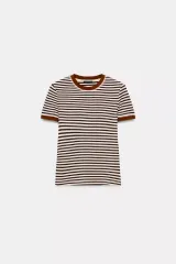 ザラ ストライプ 半袖 Tシャツ