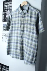 (XL-2XL) DAKS 半袖 KARA Tシャツ シャツ チェック リネン - 183C4のサムネイル