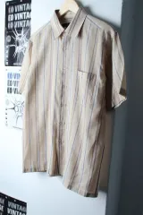 (L-XL) DAKS 半袖KARA（カラ）Tシャツシャツシャツストライプ-183A8のサムネイル